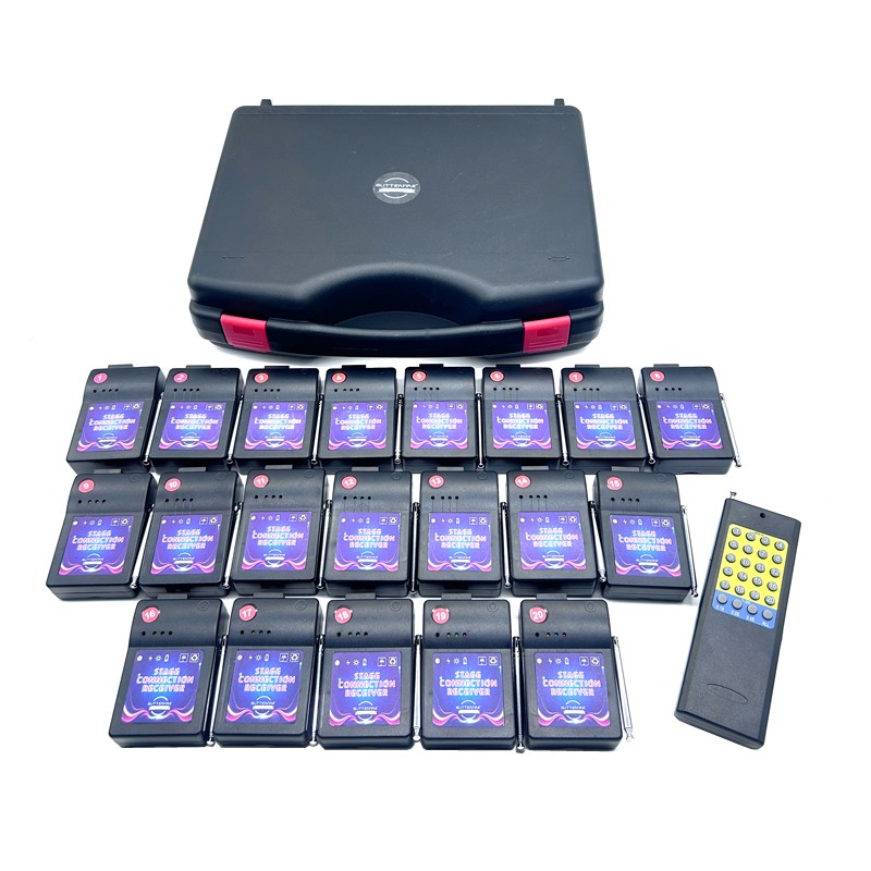 Twenty cue receiver remote control fireworks firing system