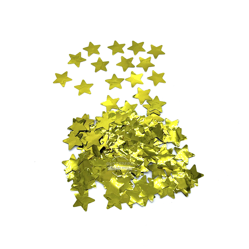 Golden metalic star shape color paper