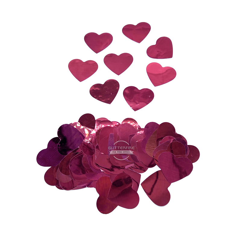 Red metalic heart shape color paper