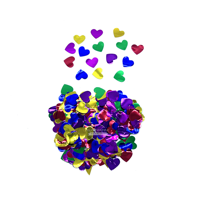 Mix metalic heart shape confetti color paper