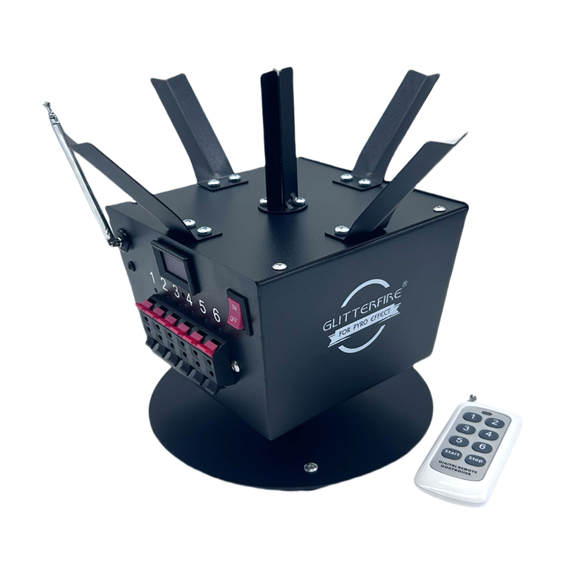Professional stage special effect rotating cold fountain fireworks firing system